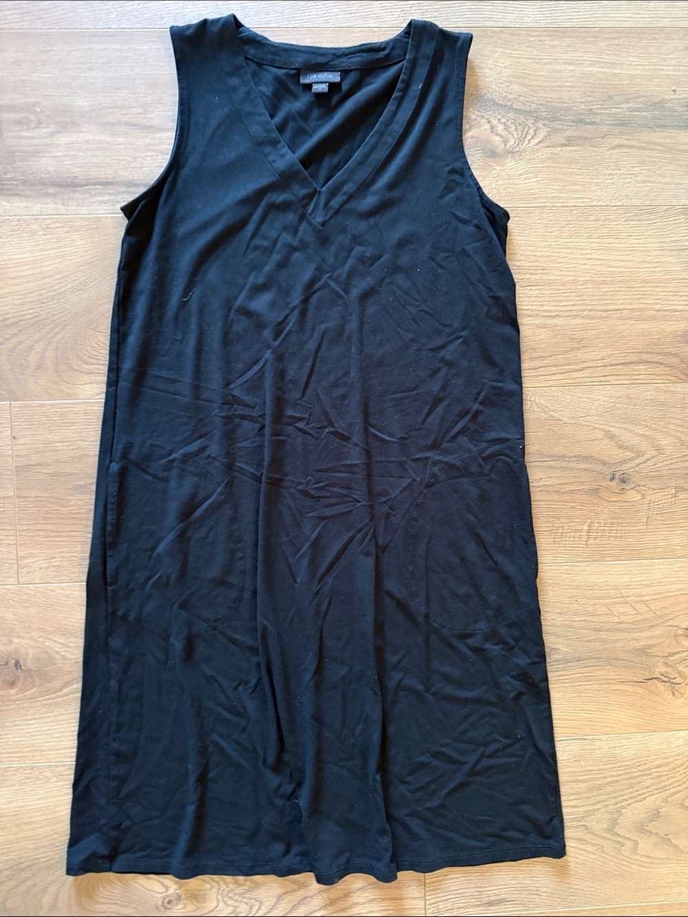 J. Jill Black Sleeveless V-Neck Midi Dress